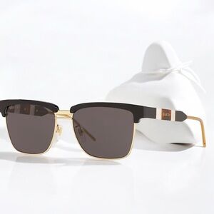 Gucci Sunglasses Black, Tortoiseshell, Gold Sunglasses
